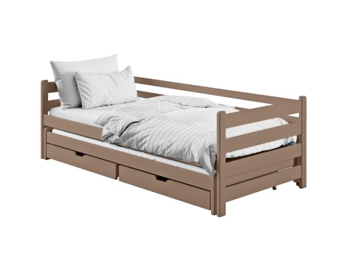 HABI 90x200 ciocolată cu lapte pat dublu extensibil Lano Mobilă