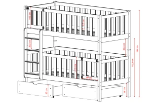 KSAWERY 80x180 milk chocolate bunk bed Lano Furniture