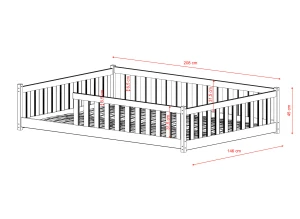 MATI 140x200 dark chocolate Montessori floor bed for children Lano Furniture
