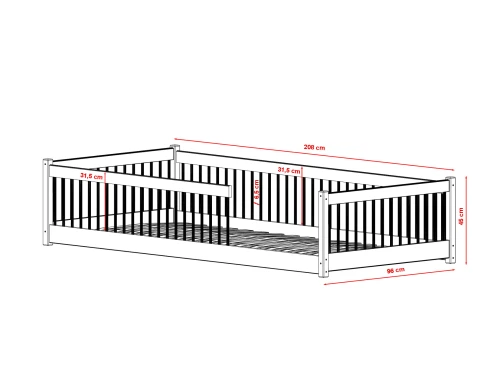 PEDRO 90x200 cinnamon Montessori floor bed for children Lano Furniture