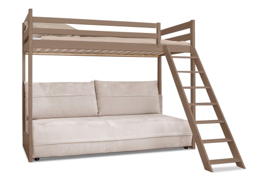 SAVIO 90x200/140x200  ciocolată cu lapte pat cu canapea extensibilă țesătură bej perfect harmony 02 Lano Mobilă