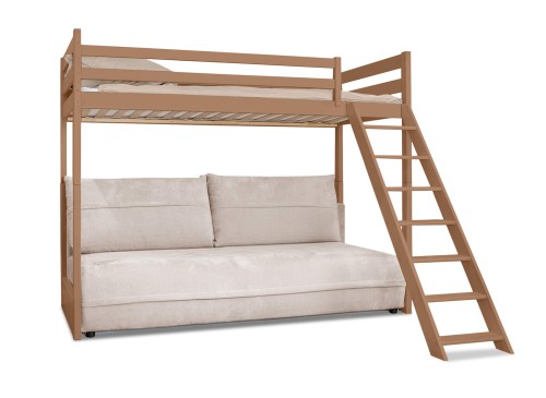 SAVIO 90x200/140x200 cu scorțișoară pat cu canapea extensibilă țesătură bej perfect harmony 02 Lano Mobilă