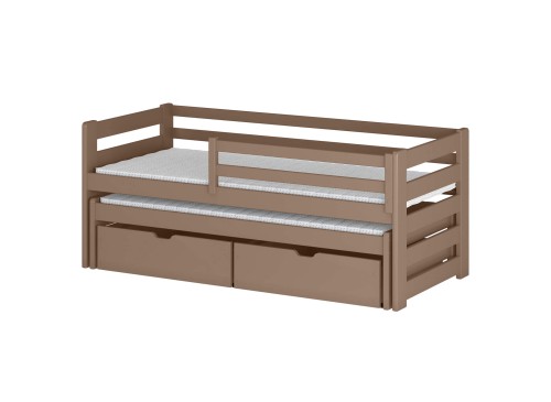 SENSO 80x160 milk chocolate double trundle bed Lano Furniture