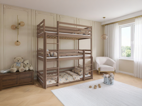 TED 90x200 milk chocolate bunk bed Lano Furniture