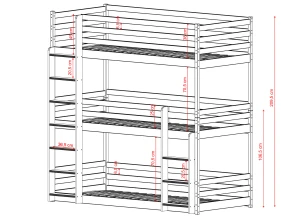 TED 90x200 dark chocolate bunk bed Lano Furniture