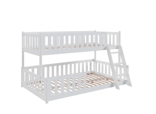 NICE 90x200/120x200 alb pat supraetajat cu platformă mai lată Lano Mobilă