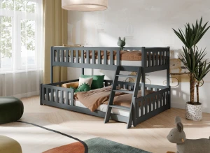 NICE 90x200/120x200 grafit pat supraetajat cu platformă mai lată Lano Mobilă