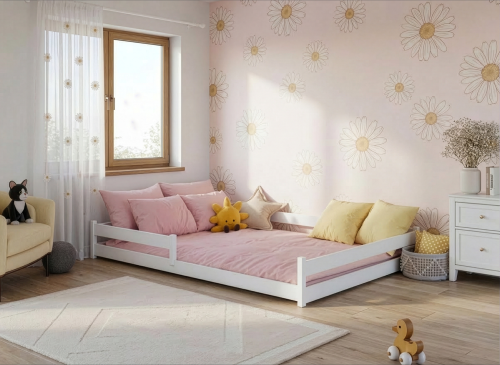 FINI 140x200 alb pat Montessori la nivel pentru copii Lano Mobilă