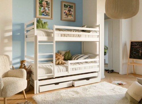 LUK 90x200 white bunk bed Lano Furniture