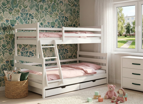 FAMI 90x200 white bunk bed Lano Furniture