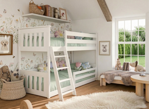 KEVIN 90x200 alb pat etajat Lano Mobilă