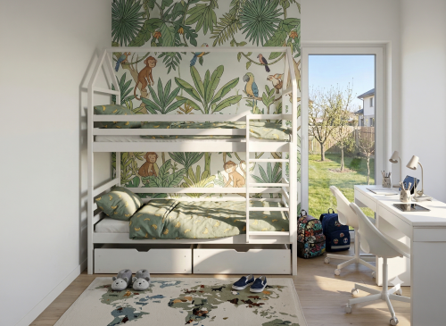 ALEX 90x200 alb pat pentru supraetajat Lano Mobilă