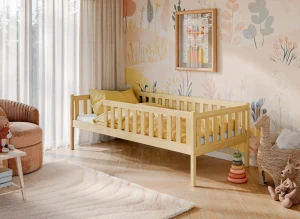 ADA 80x180 Unvarnished Wood Children's Bed Lano Furniture