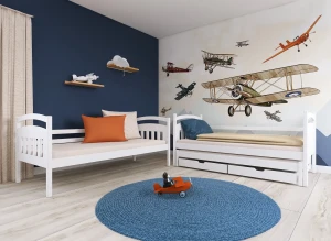 ALAN 80x160 Unvarnished Wooden Bunk Bed by Lano Meble