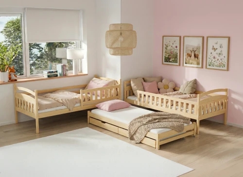 BLANKA 90x200 Untreated Wood Bunk Bed by Lano Furniture