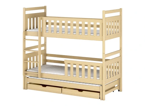 KLARA 80x170 Untreated Wood Bunk Bed Lano Furniture
