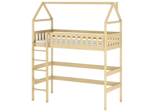 OTYLIA 80x160 Unpainted Wood Single Loft Bed Lano Meble