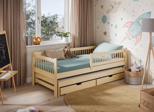 SOFTI 90x180 lemn nefinisat pat pentru copii Lano Mobilă