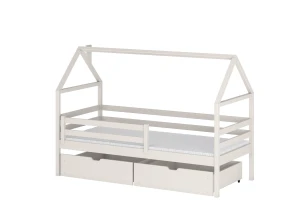 ARON 80x180 bumbac pat singur pentru copii tip casă Lano Mobilă