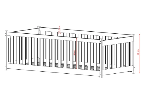 CONCEPT 80x200 Cotton Montessori Floor Bed Children's Playpen Lano Furniture