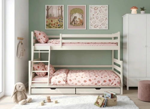 FAMI 90x200/120x200 Cotton Bunk Bed with Wider Deck Lano Furniture