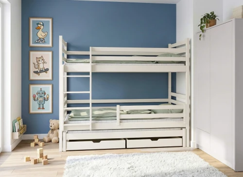 LUK 80x160 Cotton Bunk Bed by Lano Meble