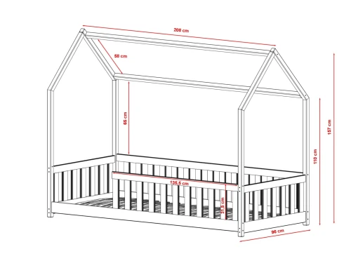 NOAH 90x200 cotton Montessori floor bed children's house Lano Meble