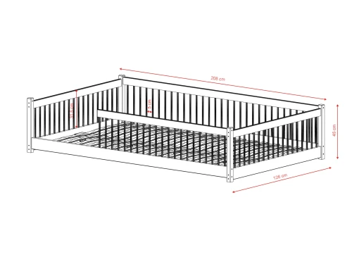 JUNIOR 120X200 pin pat Montessori la nivel pentru copii tip parc Lano Mobilă