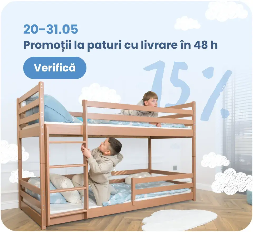 Reducere de 15 % la paturi cu livrare în 48 de ore, 20–31 mai